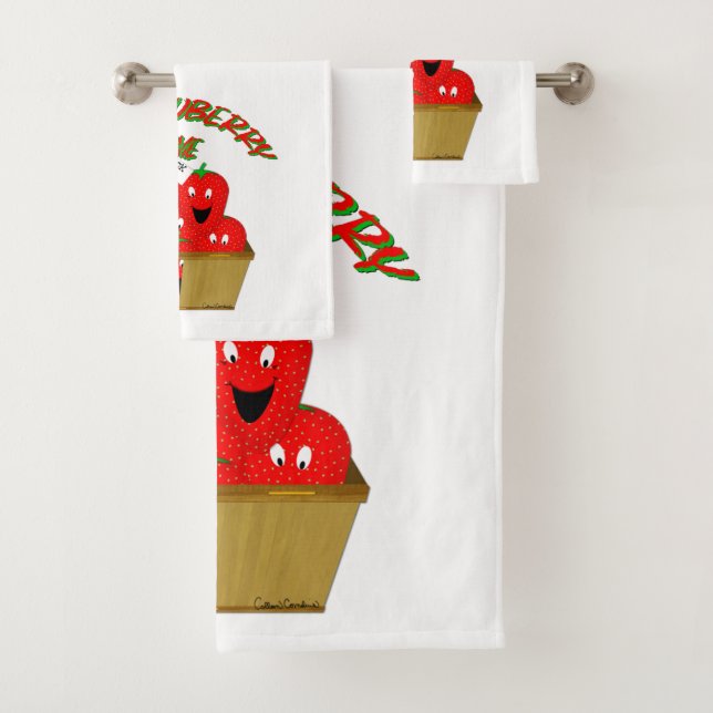 Strawberry Time! Bath Towel Set (Insitu)