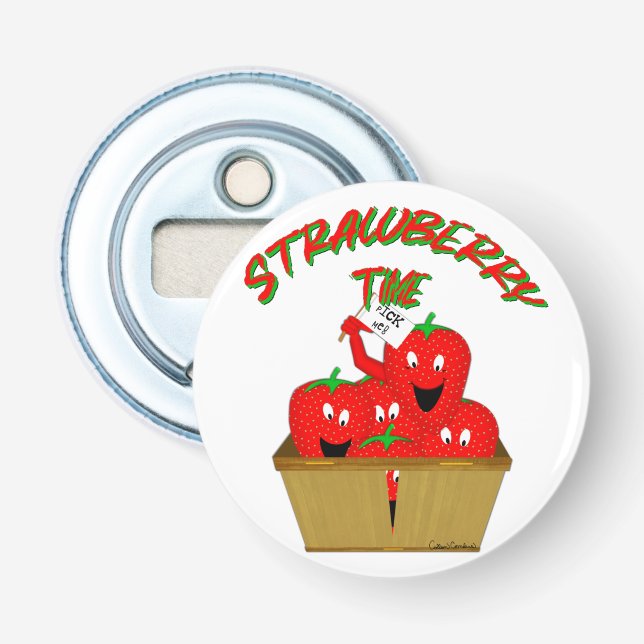 Strawberry Time! Bottle Opener (Front)