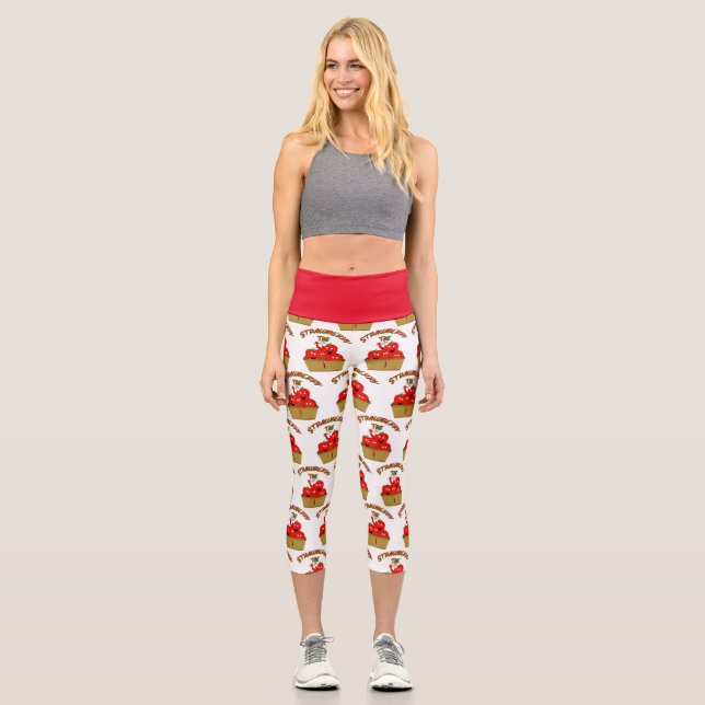 Strawberry Time! Capri Leggings (Front)