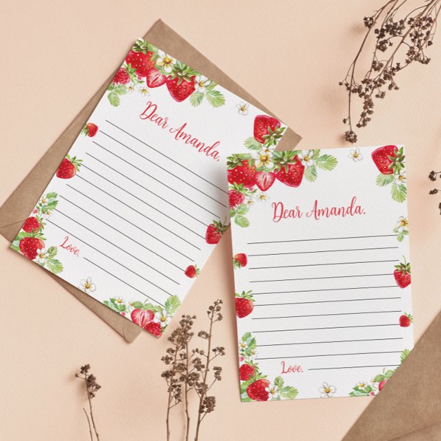 Strawberry Time Capsule Note Message Card (Creator Uploaded)