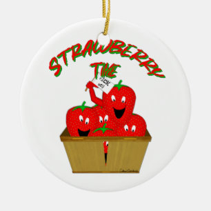Strawberry Time! Ceramic Ornament