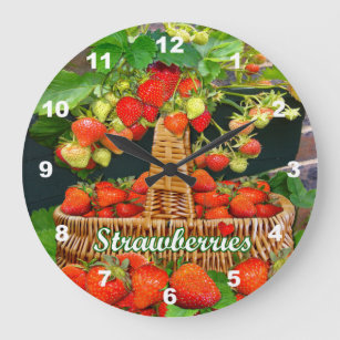 Strawberry Time Large Clock