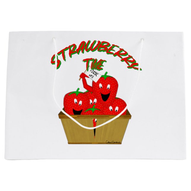 Strawberry Time! Large Gift Bag (Front)