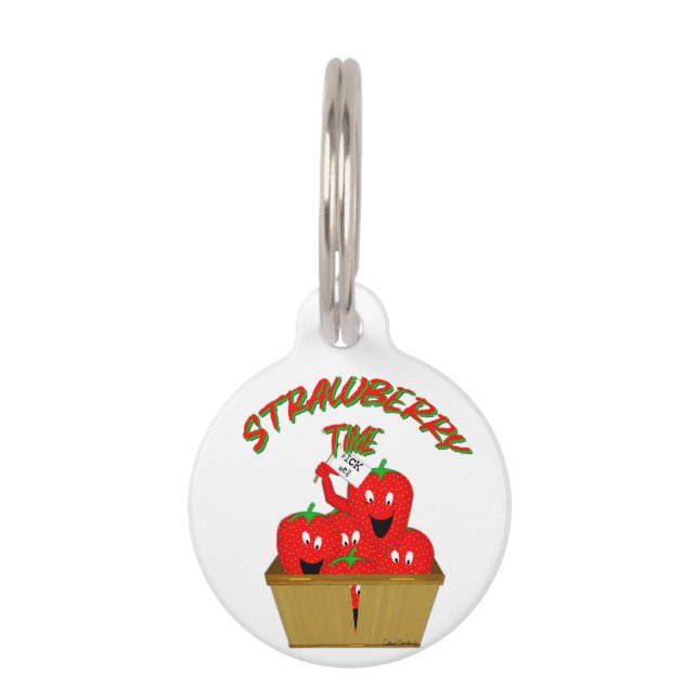 Strawberry Time! Pet Tag (Front)