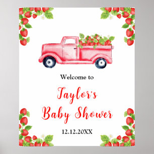 Strawberry Truck Baby Shower Welcome Sign