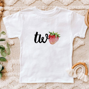 Strawberry TWO Birthday Baby T-Shirt