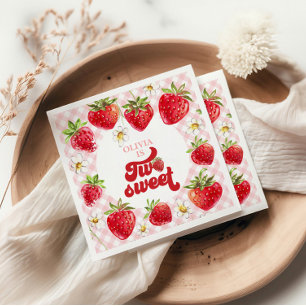Strawberry Two Sweet 2nd Birthday Napkin