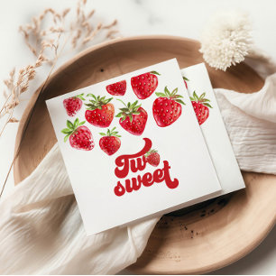Strawberry Two Sweet 2nd Birthday Napkin