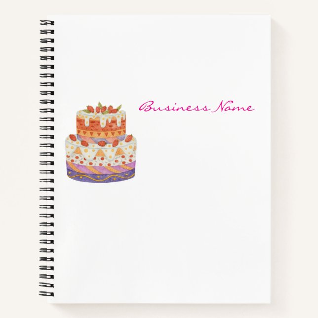 Strawberry two-tier cake notebook (Front)