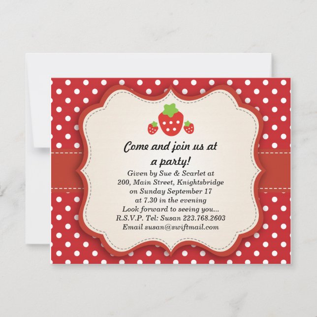 Strawberry {updated link below} invitation (Front)