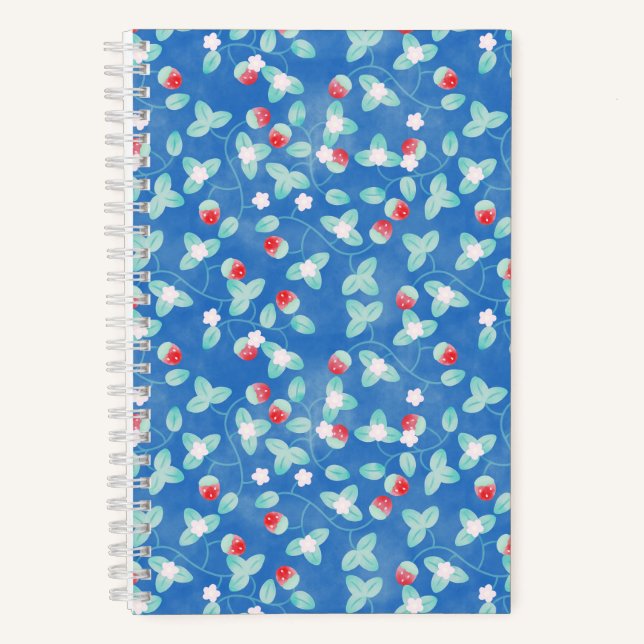 Strawberry Vine Blue Notebook (Front)