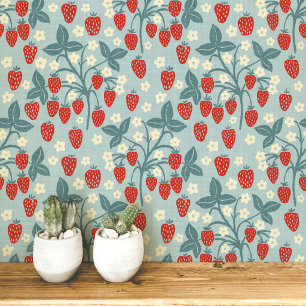 Strawberry Vine Heritage Cottage Style Wallpaper