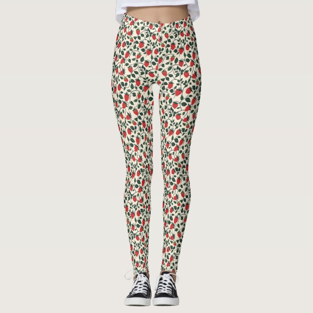 Strawberry Vine Pattern Leggings (Front)