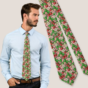 Strawberry Vine Pattern Neck Tie