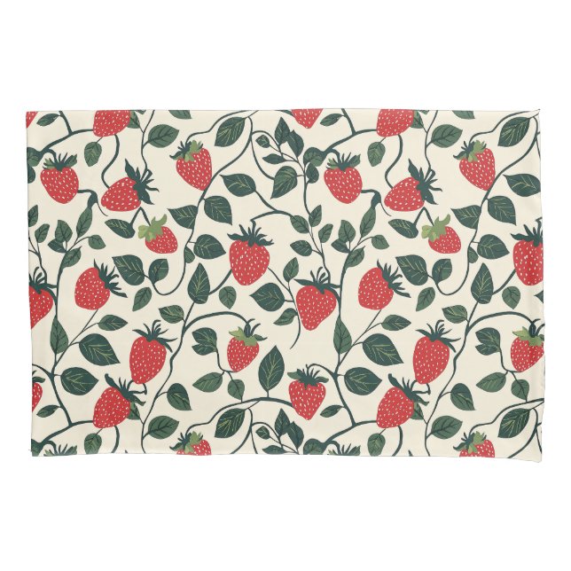 Strawberry Vine Pattern Pillowcase (Front)