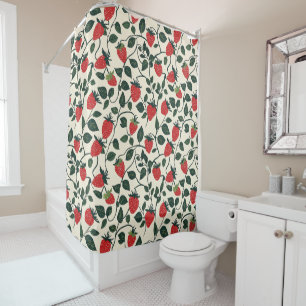 Strawberry Vine Pattern Shower Curtain