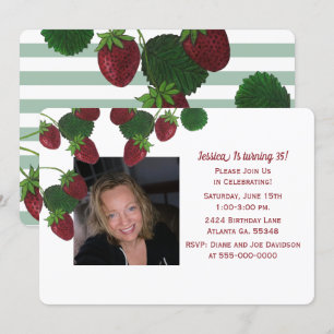 Strawberry Vine Photo Invitation