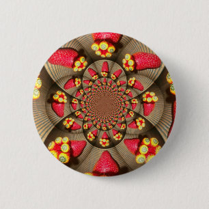 STRAWBERRY VINTAGE RED AND YELLOW.jpg 6 Cm Round Badge