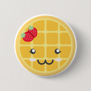 Strawberry Waffle 6 Cm Round Badge