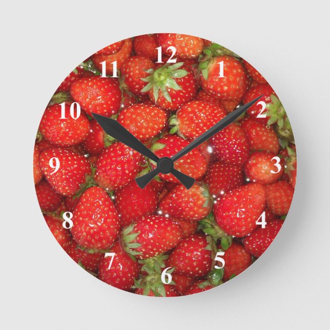 Strawberry wall clock | Healthy food photography (Front)