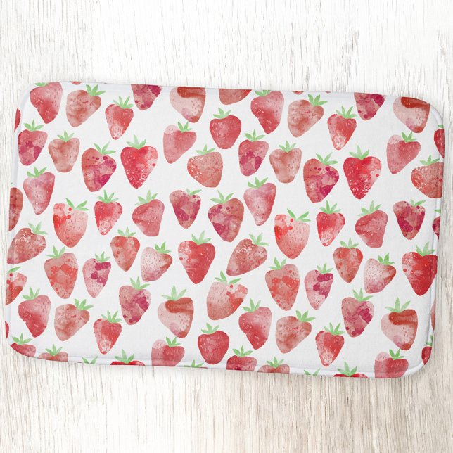 Strawberry Watercolor Bath Mat (Creator Uploaded)