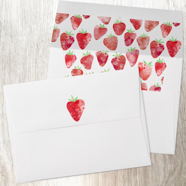 Strawberry Watercolor Envelope (Strawberry watercolor envelope)