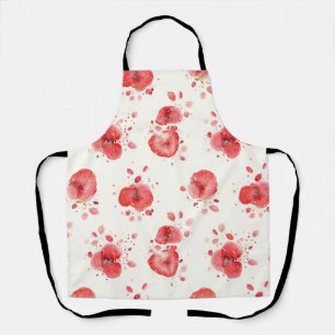 Strawberry Watercolor Pattern Red Fruit Art Apron