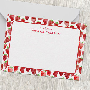 Strawberry Watercolor Personalised Card