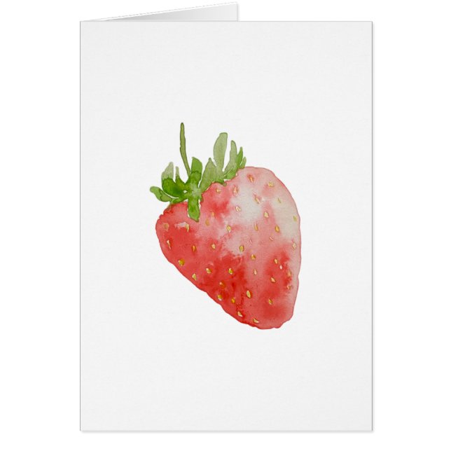 Strawberry Watercolor Print Greeting Card (Front)