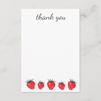 Strawberry Watercolor Thank You Notes