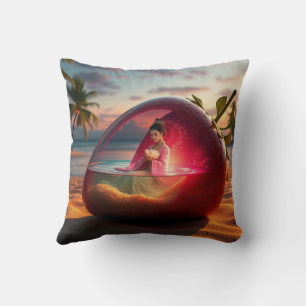 Strawberry Waterlilly Princess & Purple Neon Dream Cushion