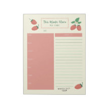 Strawberry Weekly Meal Grocery List Planner
