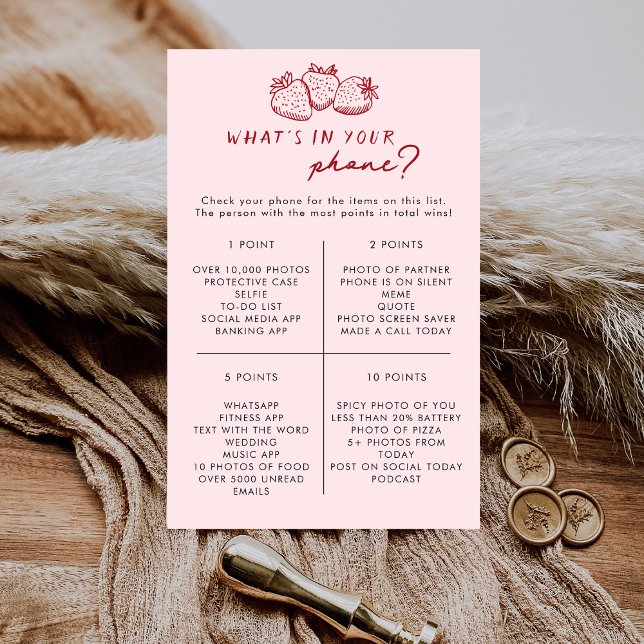 Strawberry What's In Your Phone Bridal Shower Game (Creator Uploaded)