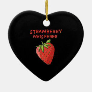 Strawberry Whisperer Ceramic Ornament