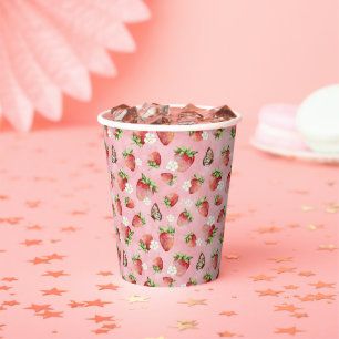 Strawberry with Butterfly Paper Cups