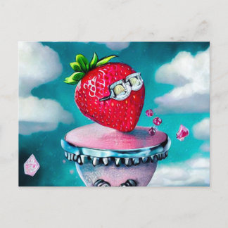 Strawberry with Sunglasses Postcard