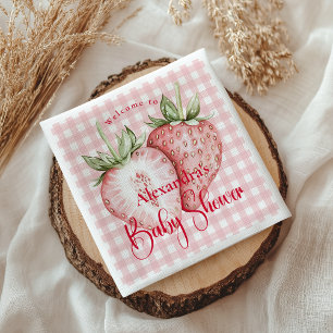 Strawberry Woodland Baby Shower Napkin