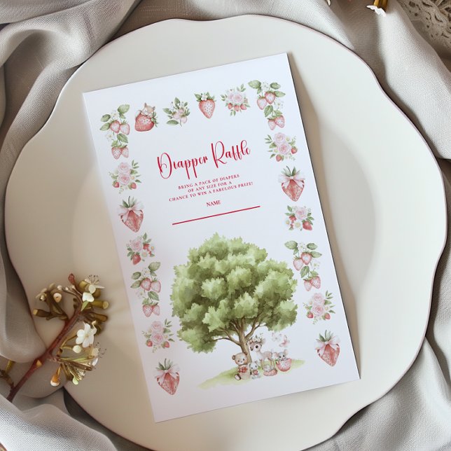 Strawberry Woodland Diapper Raffle Enclosure Card (Creator Uploaded)