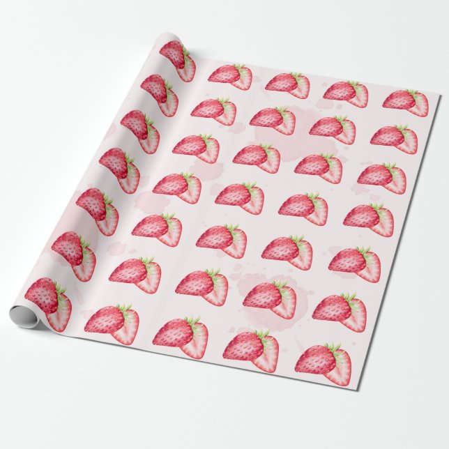 Strawberry Wrapping Paper! Berry Sweet! Wrapping Paper (Unrolled)