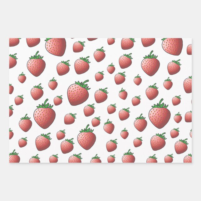 Strawberry Wrapping Paper Sheet (Front)