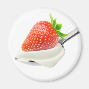 Strawberry yogurt magnet