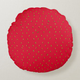 Strawsberry Background red Round Cushion