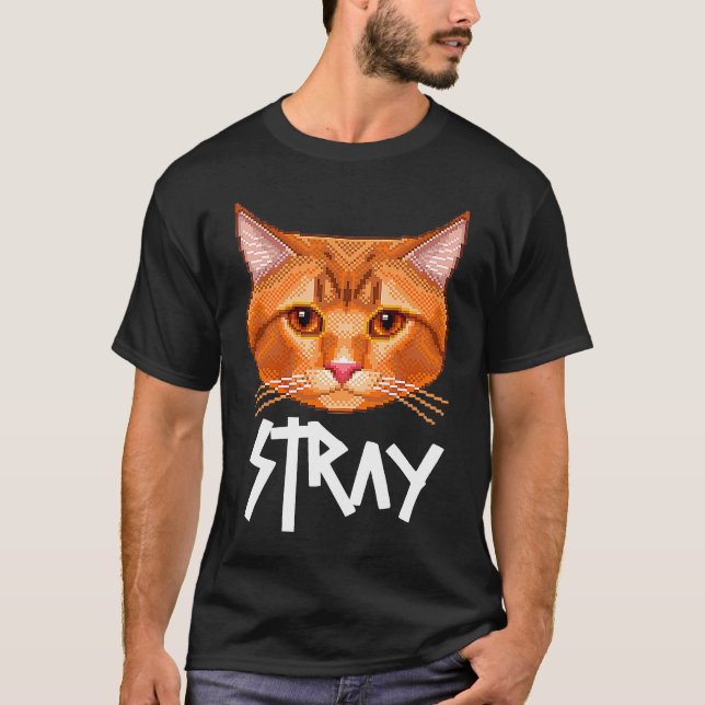 Stray Cat  Pixelated T-Shirt (Front)