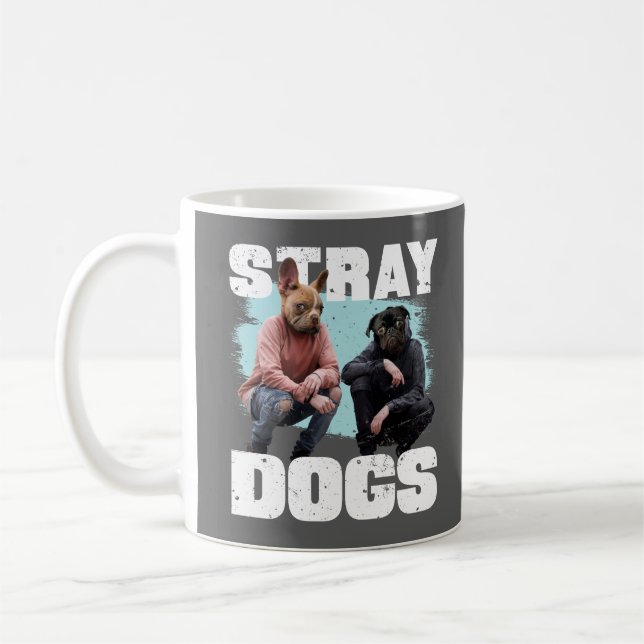 STRAY DOGS FUNNY PEOPLE WITH DOGS HEADS  COFFEE MUG (Left)