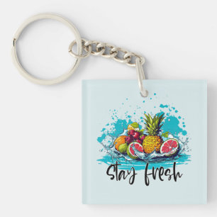 Stray Fresh - Summer - Watercolor Tropical Fruits Key Ring