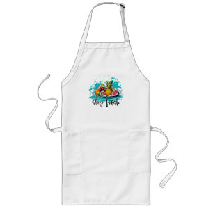 Stray Fresh - Summer - Watercolor Tropical Fruits Long Apron
