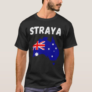 Straya Australia Map Flag Proud Aussie T-Shirt