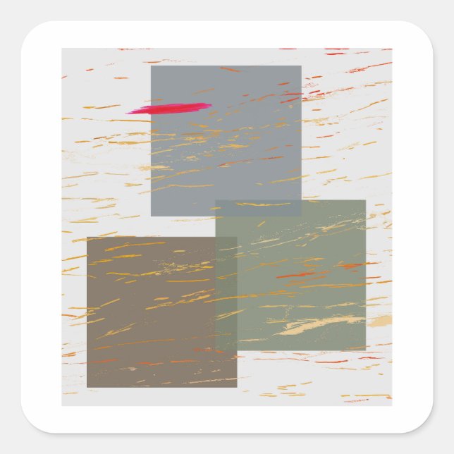 Streak Squares Square Sticker (Front)