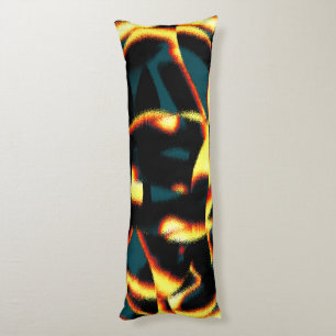 Streaks burnt yellow red looks terry, flawed spray body cushion