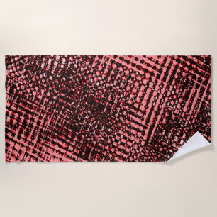 Streaks crossed and blurred, peach or salmon colou beach towel
